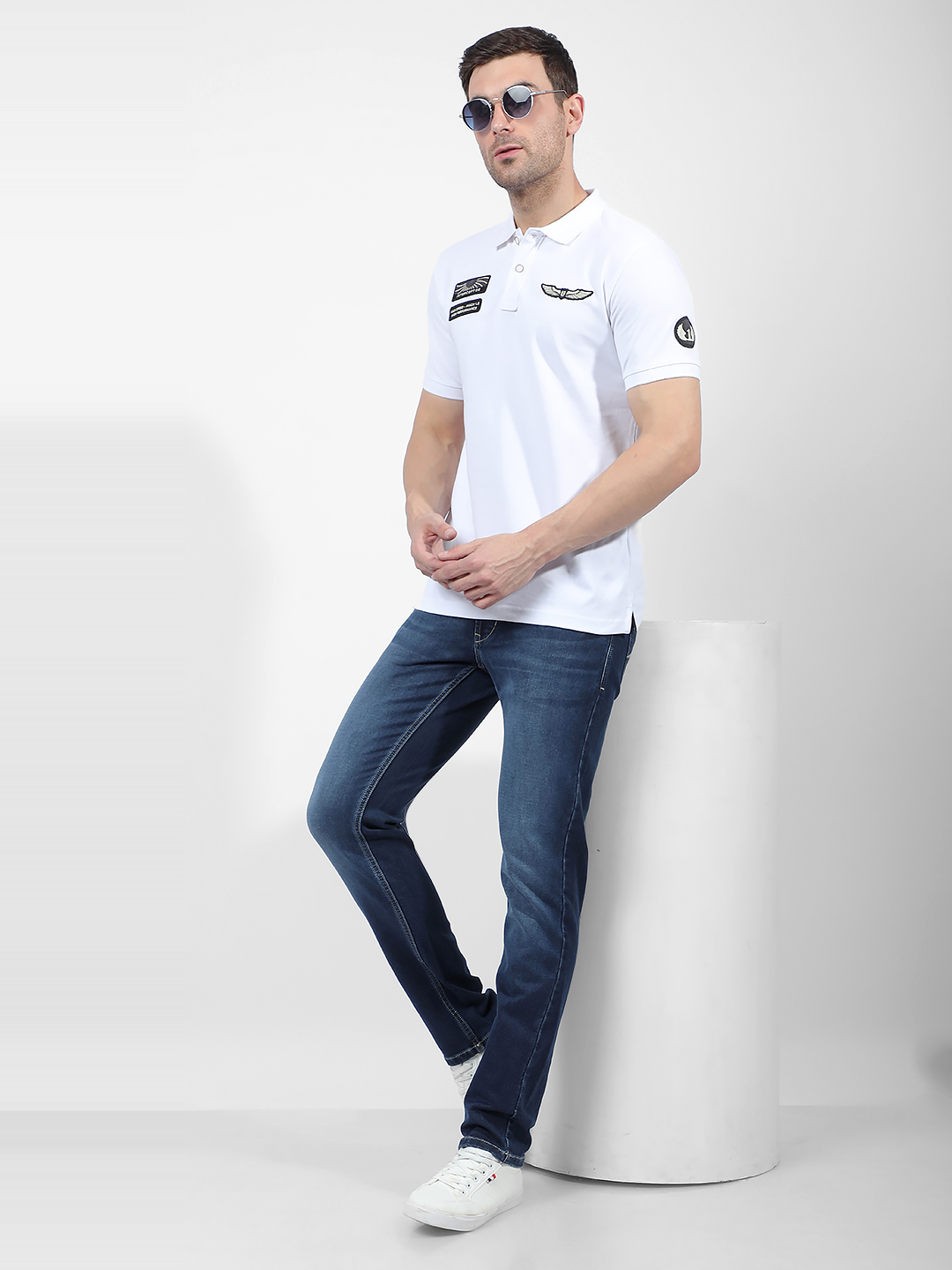 Numero Uno Men Faded Dark Blue Jeans